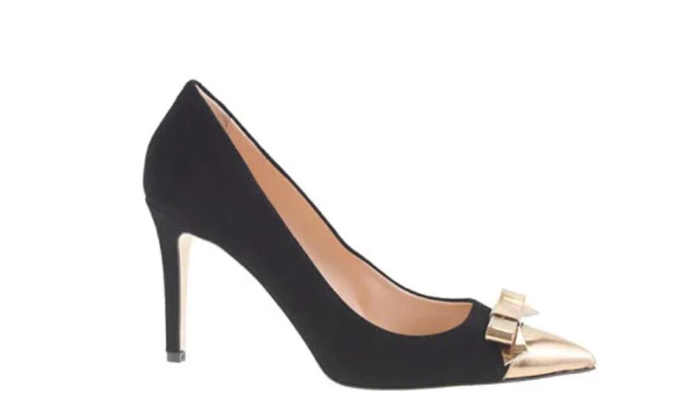J. CREW Everly Cap Toe Pump Patent Leather Bow Sz 6